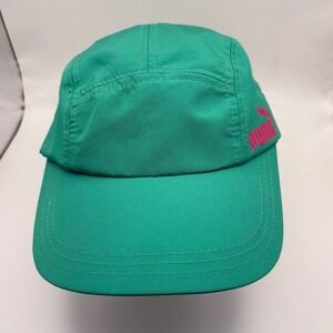 Puma Womens Teal Pink‎ Logo Five Panel Baseball Cap One Size Adjustable Strap